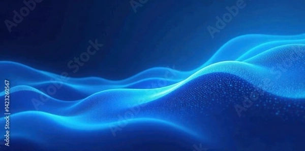 Obraz Wavy abstract business background lines in blue and white stripe design, waves, stripes