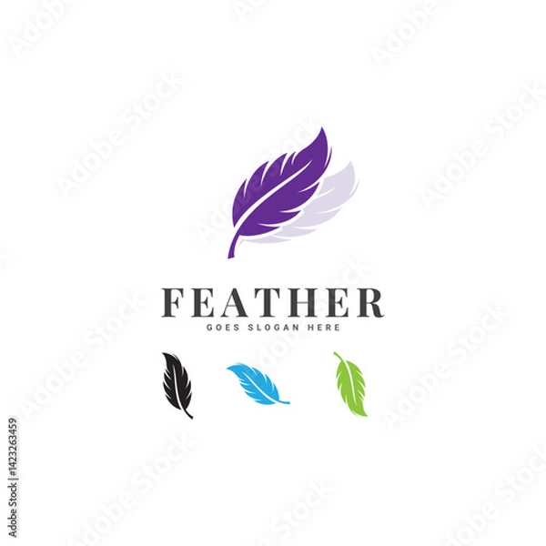 Obraz Feather pen vector logo template