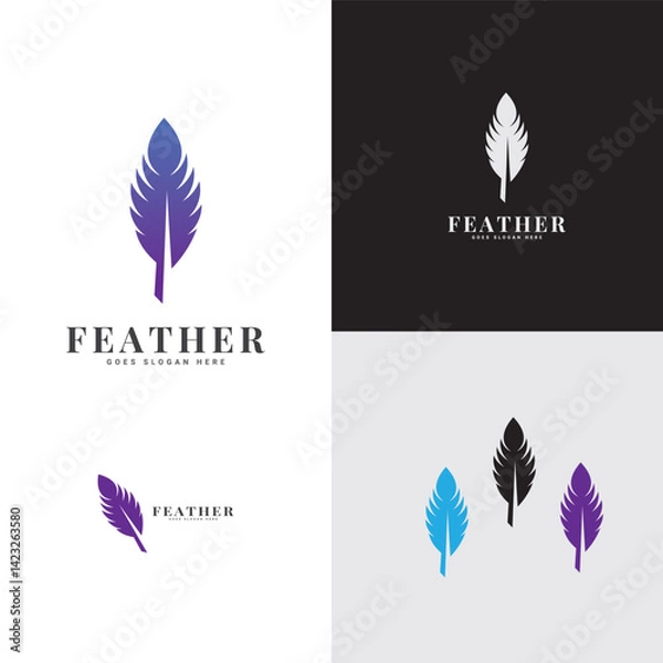 Obraz Feather pen vector logo template