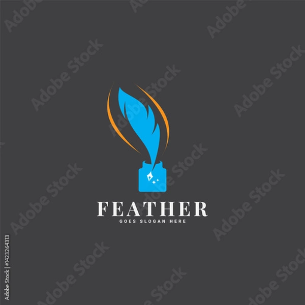 Obraz Feather pen vector logo template