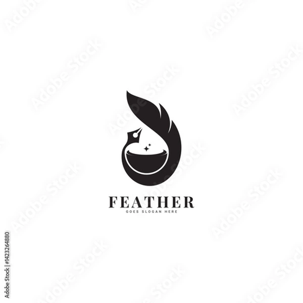 Obraz Feather pen vector logo template