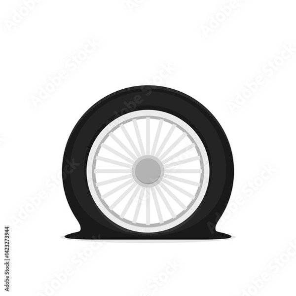 Fototapeta Flat tire icon vector for design