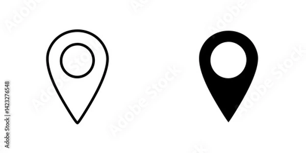 Obraz Map marker icon vector symbol collection on white background.