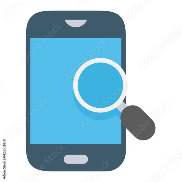 Fototapeta phone with magnifying glass