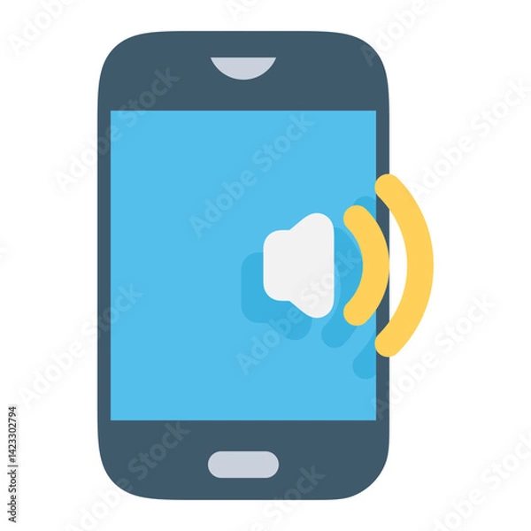 Obraz mobile phone with speaker icon
