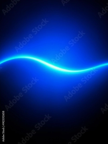 Fototapeta Abstract glowing shape in blue on grainy dark background with noise texture for digital banner and cover
