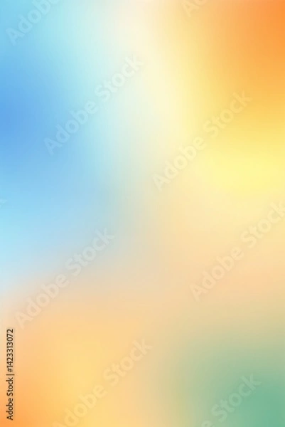 Fototapeta Vibrant orange teal green pink abstract grainy gradient background with noise texture effect for summer poster design