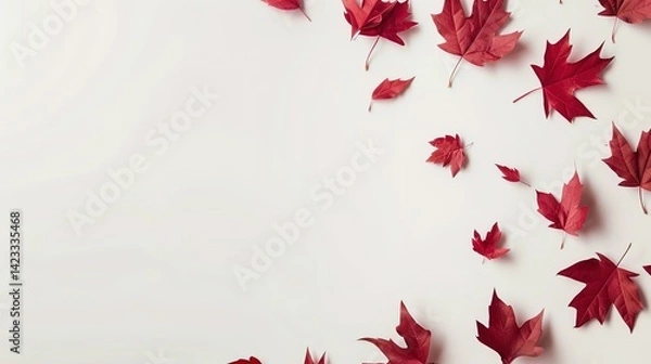 Fototapeta Canada Day Flag Background: Using the National Flag as a Rhyme to Play the Strong Patriotic Melody and Cultural Movement of Canada Day