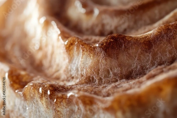 Fototapeta Closeup view of swirled baked pastry