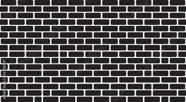 Fototapeta Brick Wall Silhouette Vector Pattern Illustration