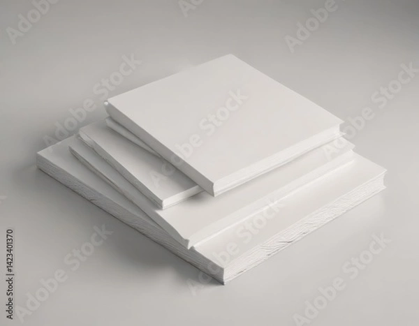 Fototapeta Three blank book cover mockups, soft shadows, various sizes ,  presentation,  texture,  concept