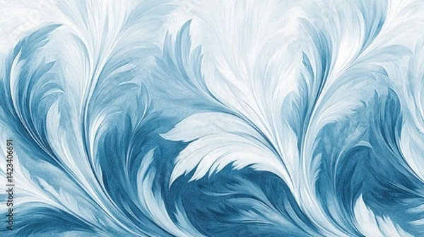 Fototapeta A beautiful blue and white wave capturing the essence of abstract ice crystal texture with a frosty cold tone