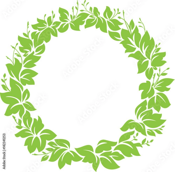 Fototapeta Spring wreath. Vector frame with place for text