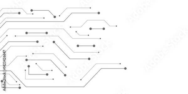 Fototapeta Abstract background with technology circuit board texture. Electronic motherboard illustration. Communication and engineering concept. Vector illustration