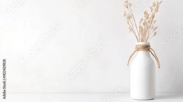Fototapeta Simple, elegant, minimalist vase with dried flowers