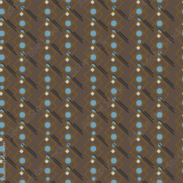 Obraz Textile motif seamless pattern. Abstract line shape geometric motif basic pattern continuous background. Man shirt all over print block. 