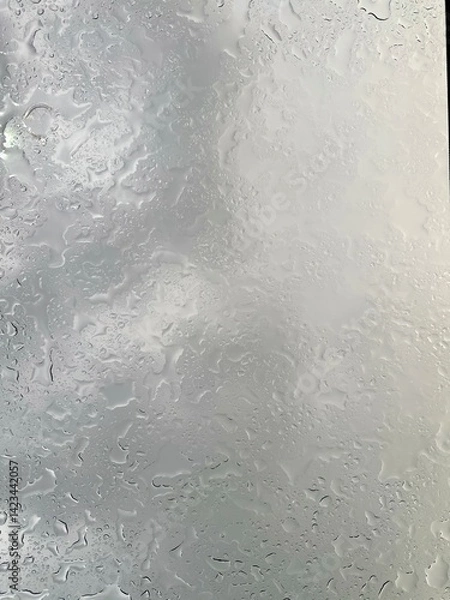 Fototapeta Rain falling through the glass, The sight of rain from the sky, Rain falling through clear glass.