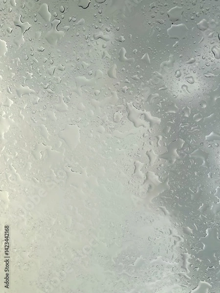 Fototapeta Rain falling through the glass, The sight of rain from the sky, Rain falling through clear glass.