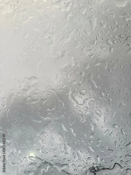 Fototapeta Rain falling through the glass, The sight of rain from the sky, Rain falling through clear glass.
