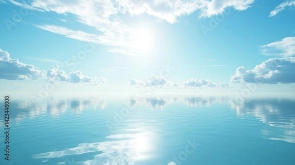 Obraz Serene azure sky reflecting on a calm sea
