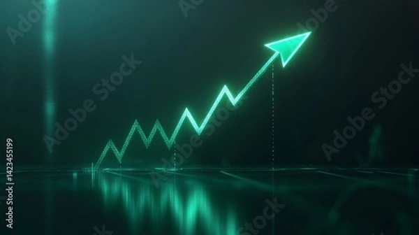 Fototapeta Business growth. Business success data and stock market background. Graph chart. Business growth chart. Arrow growing upward. Economy graph strategy. Futuristic technology. Business financial growth