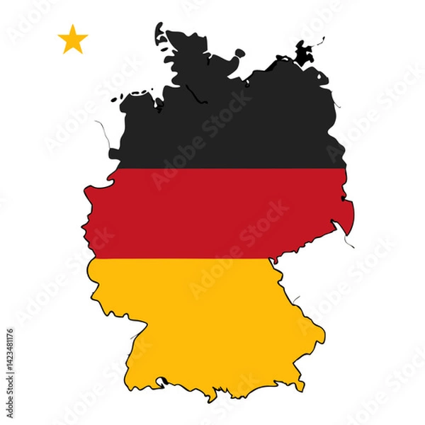 Fototapeta map of Germany with flag