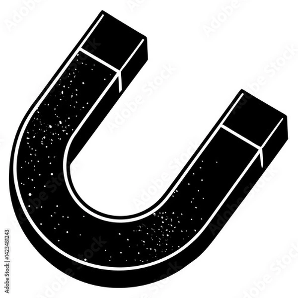 Fototapeta  u shaped magnet icon with visible positive