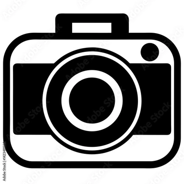 Fototapeta Photo camera doodle icon. Hand drawn sketch in vector