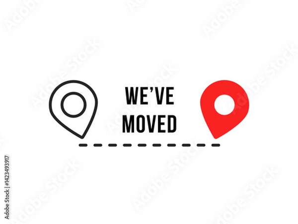 Fototapeta two pin point like we have moved icon