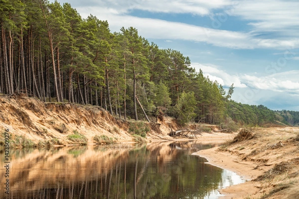 Fototapeta Vitrupe river mouth at Spring