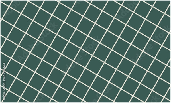 Obraz White lattice pattern on dark green background vector