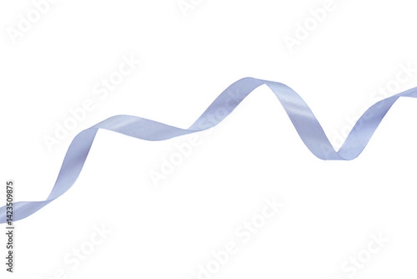 Fototapeta Beautiful satin ribbon. Light purple satin ribbon isolated on white background with clipping path.
