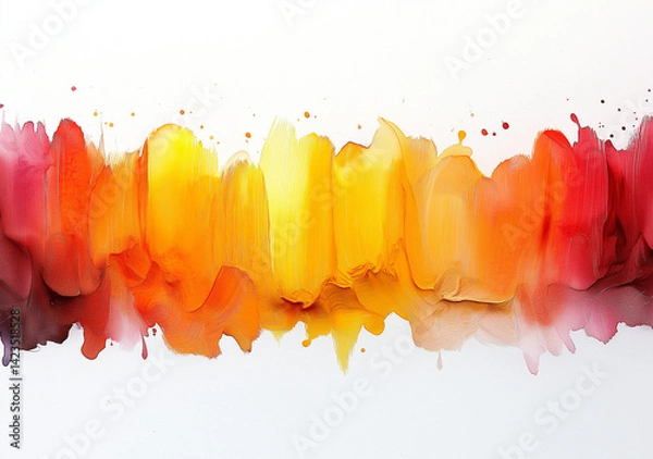 Fototapeta Minimalist Watercolor Yellow and Orange Color Wash Shapes in Flat Illustration Style, Isolated on White Background, High-Resolution Vector Clip Art for Creative Design Projects
