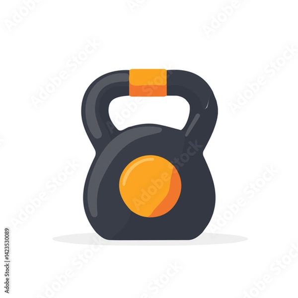 Obraz A Very Simple flat 2D icon kettlebell isolated on a transparent background, vector, flat design, animation design, vector, simple flat 2D icon, minimalist design, clipart, EPS