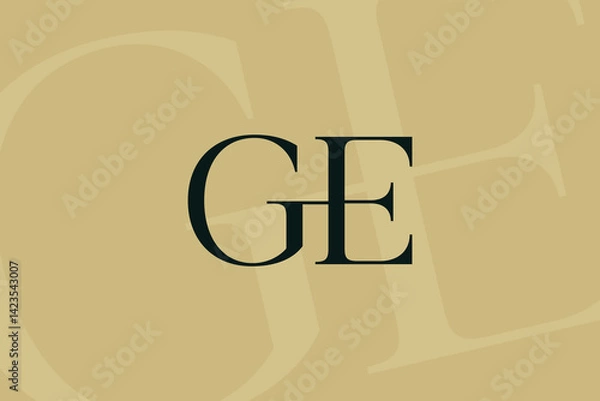 Fototapeta GE or EG letter logo icon design. Classic style luxury initials monogram.