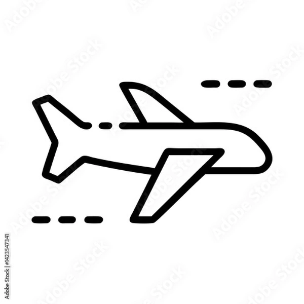 Fototapeta plane travel icon on transparent background flat vector icon for apps and websites