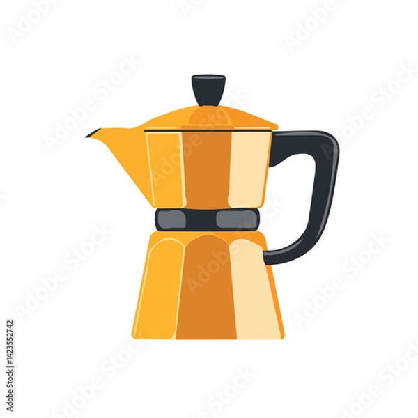 Obraz My Simple flat 2D illustration coffee maker isolated on a transparent background, vector, flat design, animation design, simple flat 2D icon, clipart