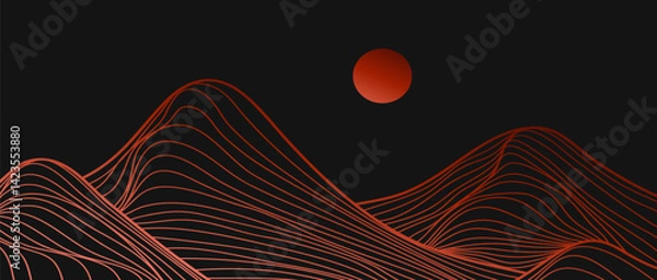 Obraz Mountain line arts illustration. Hand drawn style. Abstract mountain contemporary aesthetic backgrounds landscapes. use for print art, poster, cover, banner