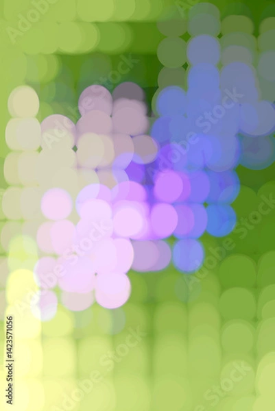Fototapeta Gentle blurred lights in green and purple tones. Dreamy abstract background for creative projects, branding, and wellness themes