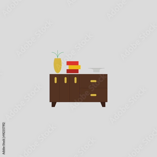 Fototapeta bookshelf icon flat design