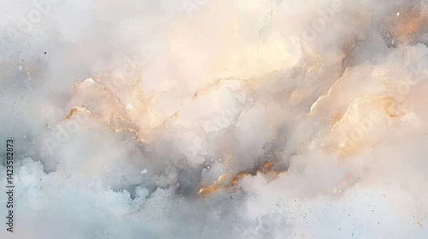 Obraz Soft light and gray layers on a romantic watercolor wallpaper