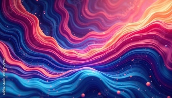 Fototapeta Fluid, swirling digital design repeating endlessly, style, curve