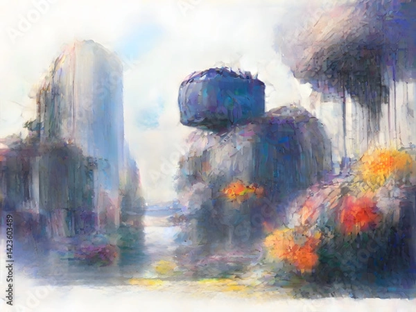 Fototapeta Old AI Image Generation - Artificial Intelligence Advancement Diffusion Models Steps