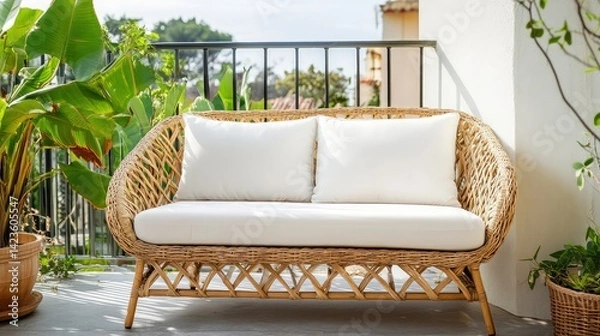 Fototapeta Cushions in varied textures and colors add both comfort and style, inviting relaxation.