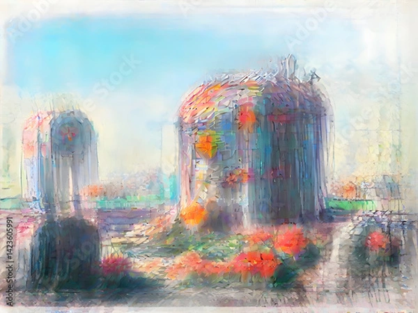 Fototapeta Old AI Image Generation - Artificial Intelligence Advancement Diffusion Models Steps