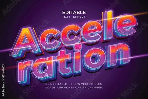 Fototapeta neon light editable text effect