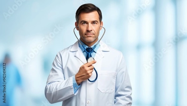 Obraz Dedicated_Doctor_in_a_Professional_Setting_-_Healthcare_Expertise_and_Patient_Care