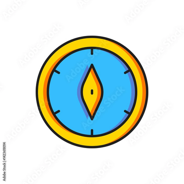 Fototapeta Color Compass icon isolated on white background. Windrose navigation symbol. Wind rose sign. Flat filled outline style with shadow. Vector
