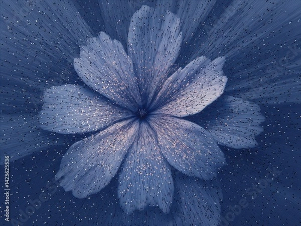 Fototapeta A shimmering blue floral display with an artistic and ethereal ambiance. Perfect for backgrounds, wallpapers, and decorative elements.