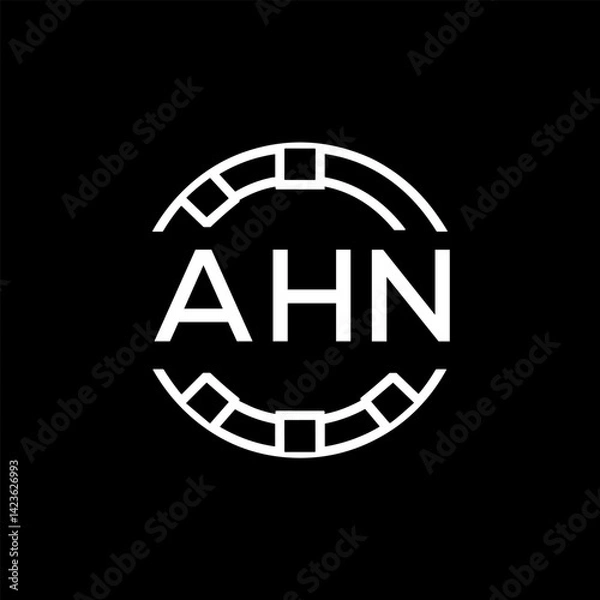 Obraz WebAHN letter logo. AHN blue image on white background. AHN Monogram logo design for entrepreneur and business. . AHN best icon.
